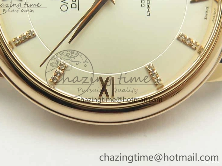 0124 Durable De Ville RG MKF 1:1 Best Edition Silver Dial Diamonds Markers on Brown Leather Strap MIYOTA 9015 V 8047